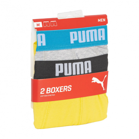 Трусы-боксеры Puma Basic Boxer 2P Серый, Желтый Муж.