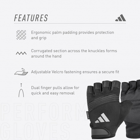 Перчатки Для Тренинга Adidas Performance Gloves Черный Унисекс S