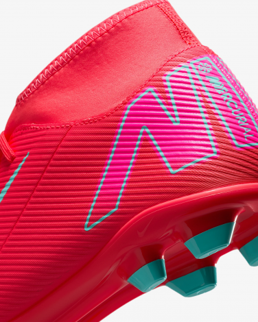 Бутси Nike MERCURIAL SUPERFLY 10 CLUB FG/MG червоно-рожево-бірюзові FQ8314-800