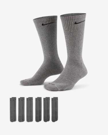 Шкарпетки Nike U NK ED PLS CSH CRW 6PR - 132 сірі (6 пар) SX6897-065