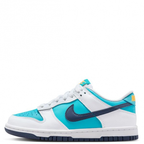 Кросівки підліткові Nike DUNK LOW (GS) біло-блакитно-коралово-темно-сині HF4794-345