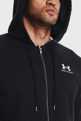 Худі Ua Essential Fleece Fz Hood 1373881-001 Under Armour M Чорний