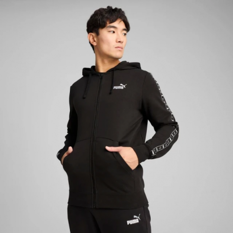 Толстовка Ess Tape Full-Zip Hoodie 68467801 Puma L Черный