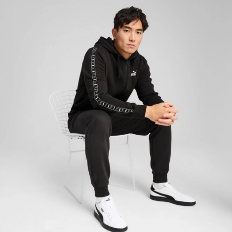 Толстовка Ess Tape Full-Zip Hoodie 68467801 Puma L Черный