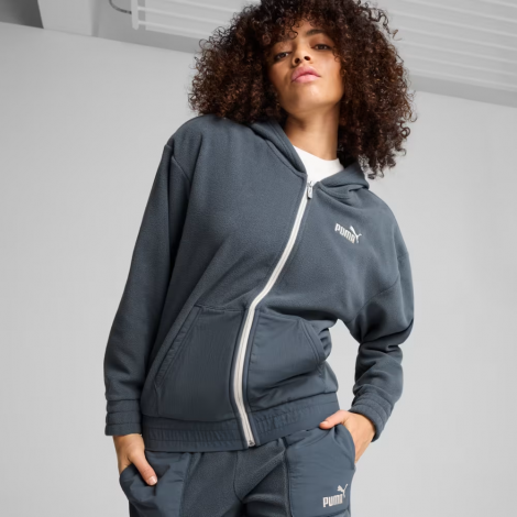Кофта Ess Elevated Full-Zip Hoodie 68531525 Puma L Темно-Сірий