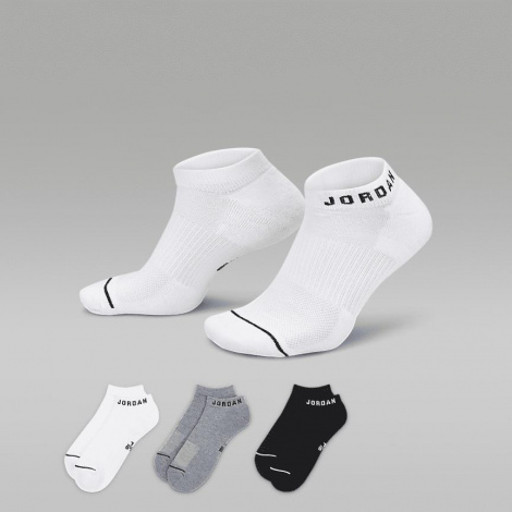 Шкарпетки Nike JORDAN EVERYDAY NO-SHOW DRI-FIT 3-PAIRS білі, сірі, чорні (3 пари) DX9656-911