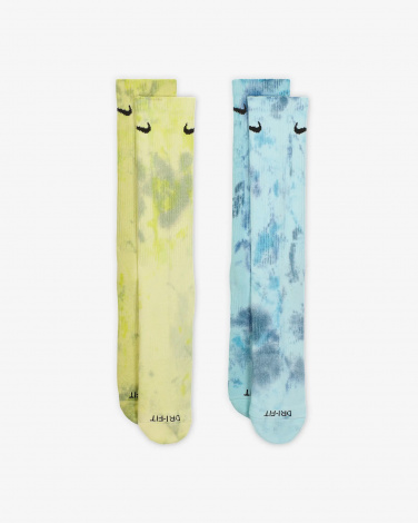 Шкарпетки Nike EVERYDAY PLUS CUSHIONED CREW 2-PAIRS жовто-блакитні (2 пари) FJ0747-906