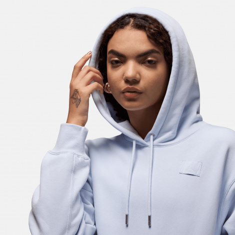 Худі жіноче Nike JORDAN FLIGHT FLEECE SATIN-LINED PULLOVER HOODIE світло-сіре FV7050-085