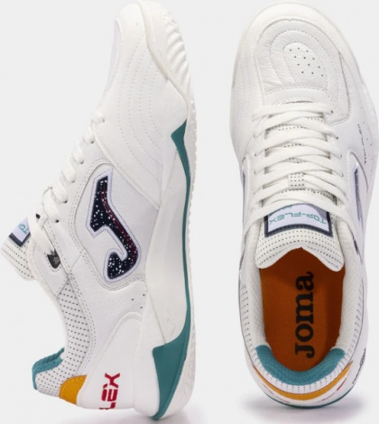 Футзалки (бампы) Joma TOP FLEX PLUS бело-зеленые TOUS2502IN