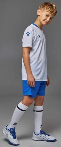 Комплект футбольной формы детский Kelme BURGOS бело-синий 8251ZB3003.9100