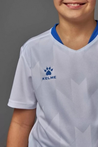Комплект футбольной формы детский Kelme BURGOS бело-синий 8251ZB3003.9100