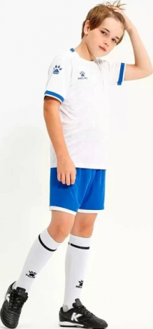 Комплект футбольной формы детский Kelme PALMA бело-синий 8151ZB3001.9100