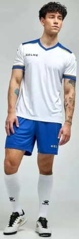 Комплект футбольной формы Kelme SEGOVIA бело-сине-желтый 8351ZB1158.9104