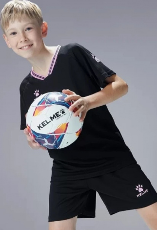 Комплект футбольной формы детский Kelme FARO черно-светло-розовый 8451ZB3246.9000