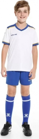 Комплект футбольной формы детский Kelme SEGOVIA бело-сине-желтый 8351ZB3158.9104