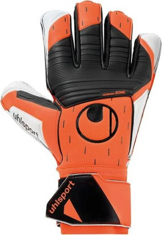 Воротарські рукавички Uhlsport SOFT RESIST+ чорно-жовтогарячі 1011275 01