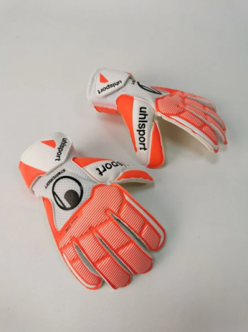 Воротарські рукавички Uhlsport STARTER SOFT #306 біло-жовтогарячі 1011173 02 2020