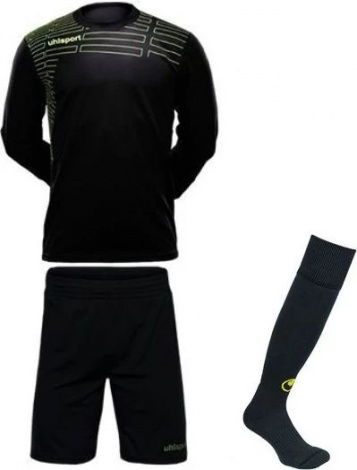 Комплект вратарской формы детский Uhlsport MATCH GK Set черно-желтый 100558701/100558801