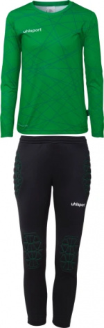 Комплект вратарской формы детский Uhlsport PREDICTION GOALKEEPER BUNDLE зелено-черный 1005293 70