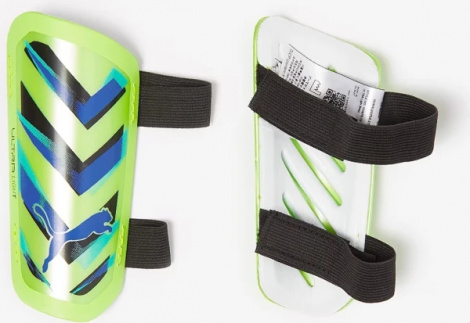 Щитки футбольні Puma ULTRA LIGHT STRAP салатово-сині 030875-12