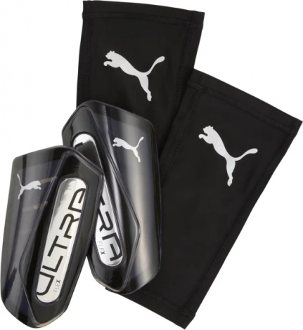 Щитки футбольні Puma ULTRA FLEX FOOTBALL SLEEVES SHINGUARDS чорно-срібні 030987-03