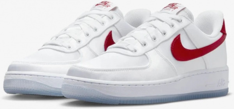 Кроссовки женские Nike W AIR FORCE 1 07 ESS SNKR бело-красные DX6541-100