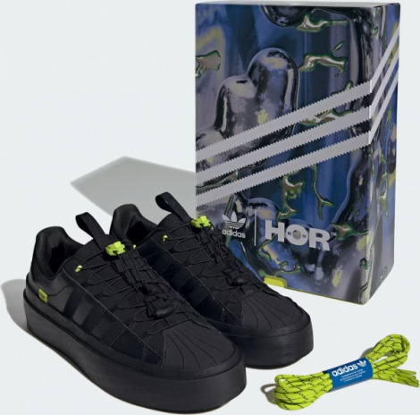 Кеди Adidas SUPERSTAR HÖR чорно-лаймові IH5091