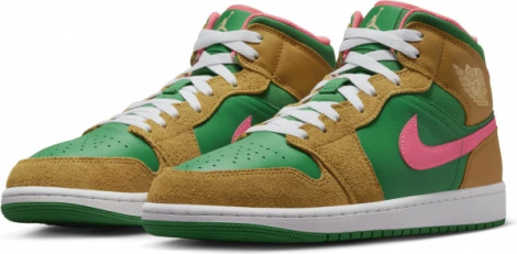 Кросівки Nike AIR JORDAN 1 MID SE коричнево-зелені DX4332-700