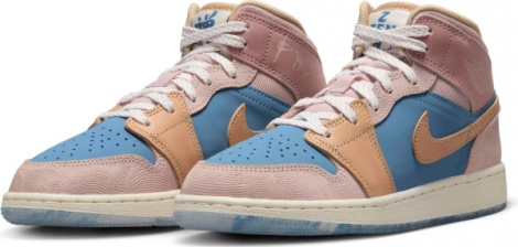 Кросівки підліткові Nike JORDAN 1 MID "ZEN" (GS) коричнево-блакитні FN7452-400