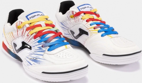 Футзалки (бампи) Joma TOP FLEX біло-синьо-жовтогарячі TOPW2476IN