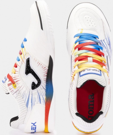 Футзалки (бампи) Joma TOP FLEX біло-синьо-жовтогарячі TOPW2476IN