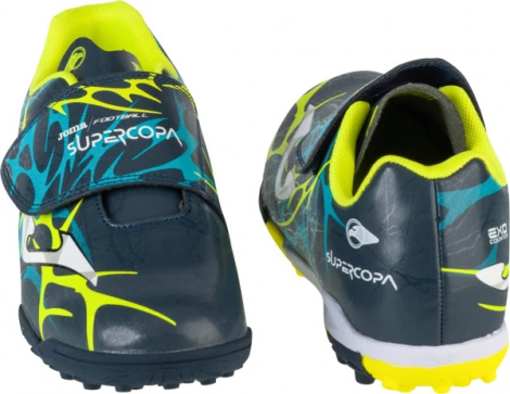 Сороконіжки (шиповки) дитячі Joma SUPER COPA темно-синьо-блакитно-жовті SCJS2503TFV