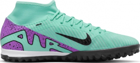 Сороконожки (шиповки) Nike MERCURIAL ZOOM SUPERFLY 9 ACADEMY TF бирюзово-фиолетовые DJ5629-300