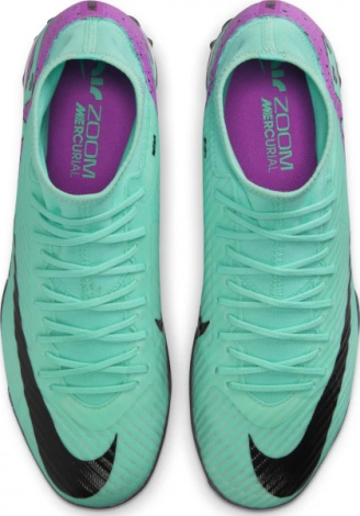 Сороконожки (шиповки) Nike MERCURIAL ZOOM SUPERFLY 9 ACADEMY TF бирюзово-фиолетовые DJ5629-300