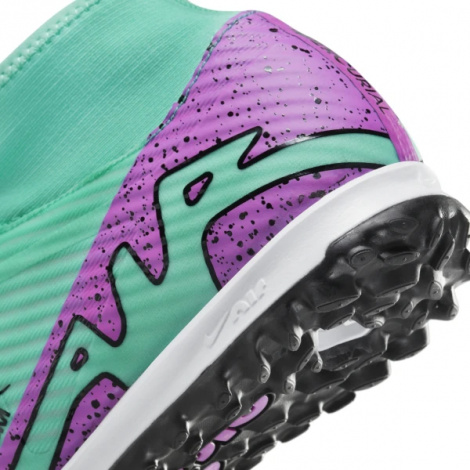 Сороконожки (шиповки) Nike MERCURIAL ZOOM SUPERFLY 9 ACADEMY TF бирюзово-фиолетовые DJ5629-300