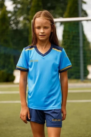 Комплект футбольної форми дитячий Kelme SEGOVIA блакитно-темно-синій 8351ZB3158.9996