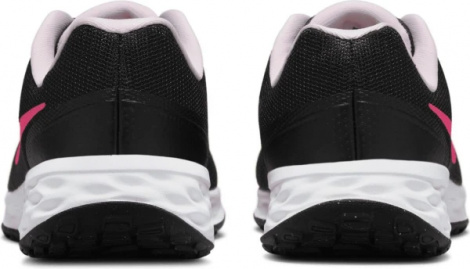 Кросівки бігові дитячі Nike REVOLUTION 6 NN (GS) чорно-рожеві DD1096-007