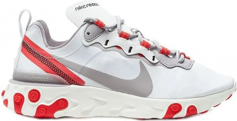Кроссовки женские Nike W REACT ELEMENT 55 бело-красные BQ2728-010