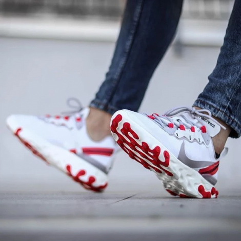 Кроссовки женские Nike W REACT ELEMENT 55 бело-красные BQ2728-010