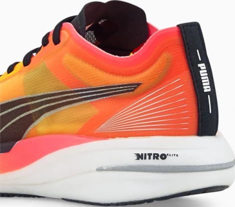 Кросівки бігові жіночі Puma DEVIATE NITRO ELITE FIREGLOW оранжево-жовті 377603-01