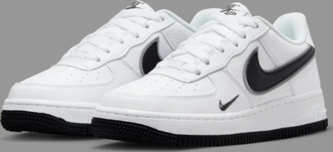Кросівки підліткові Nike AIR FORCE 1 (GS) біло-срібно-чорні DX9269-100