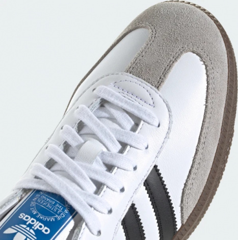 Кеди Adidas SAMBA OG біло-бежево-чорні B75806