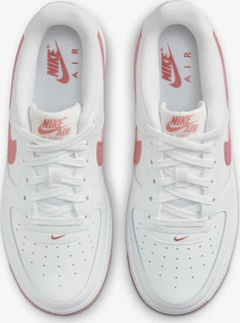 Кросівки підліткові Nike AIR FORCE 1 (GS) біло-коралові DV7762-102