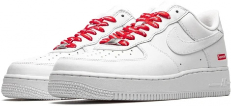 Кроссовки Nike SUPREME X AIR FORCE 1 белые CU9225-100