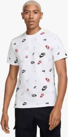 Футболка Nike M NSW TEE 12MO AOP SP25 біла HJ0561-100