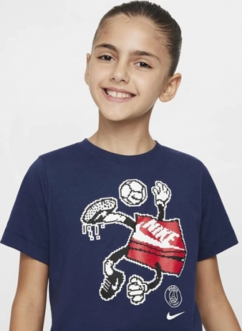 Футболка підліткова Nike PSG U NK CHARACTER TEE темно-синя FZ0166-410