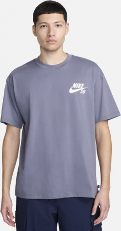 Футболка Nike M NK SB TEE LOGO LBR сіра DC7817-003