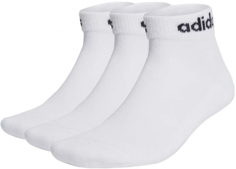 Носки Adidas LINEAR ANKLE CUSHIONED SOCKS 3P белые (3 пары) HT3457