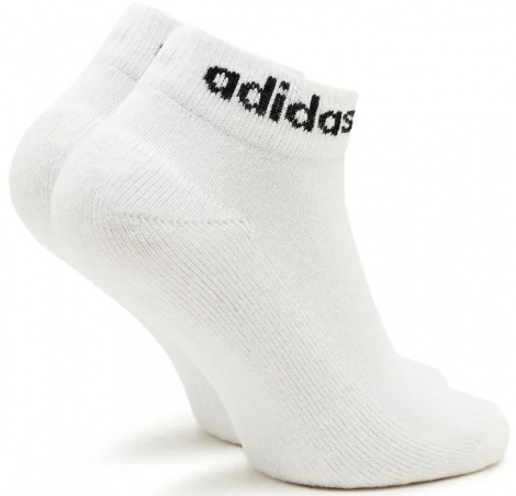 Носки Adidas LINEAR ANKLE CUSHIONED SOCKS 3P белые (3 пары) HT3457