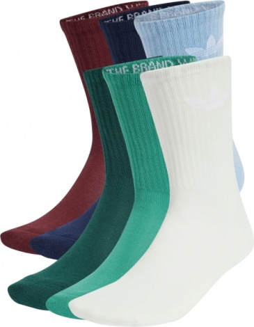 Носки Adidas TREFOIL CUSHION CREW 6P разноцветные (6 пар) JI9504